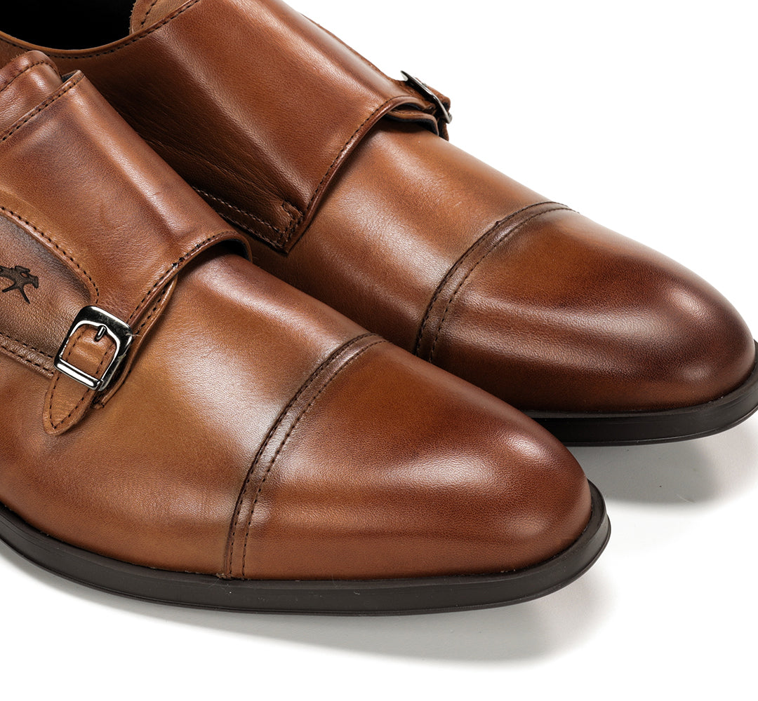 ZAPATO HOMBRE MONKTRAP DOS HEBILLAS COLOR CUERO F1838 ASGARD