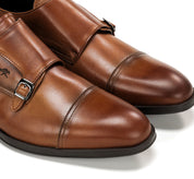 ZAPATO HOMBRE MONKTRAP DOS HEBILLAS COLOR CUERO F1838 ASGARD