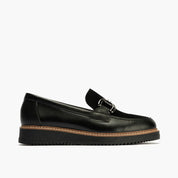 MOCASIN PLANO CHAROL ANTE NEGRO 10763