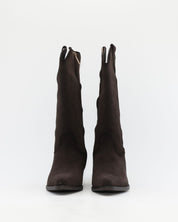 BOTA COWBOY MUJER SERRAJE MARRON CHOCOLATE CON CREMALLERA CARMELA 164381