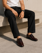 ZAPATO DE CORDON HOMBRE LISO COLOR FLORENTIC BURDEOS 7006 BLUCHER SUELA DE CUERO