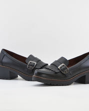 ZAPATO MOCASIN MUJER NEGRO PLANTILLA EXTRAIBLE PITILLOS 20522