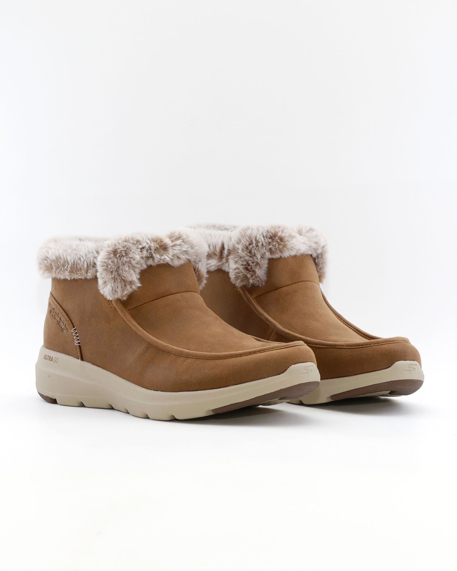 BOTIN PLANO MUJER FORRADO CON PELO SKECHERS BEIGE 144221 CSNT