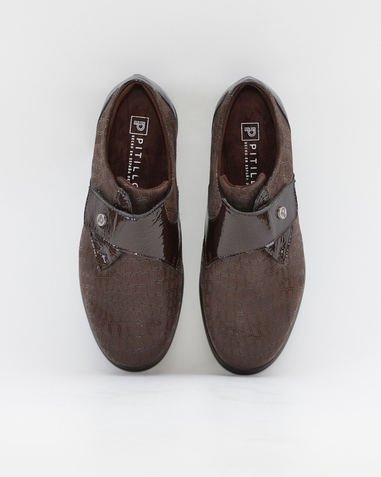 ZAPATO ANCHO ESPECIAL VELCRO PLANTILLA EXTRAIBLE PITILLOS 11510 MARRÓN