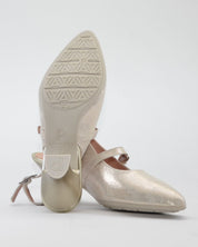 ZAPATO SALON MUJER DORADO TALON DESTALONADO Y HEBILLA PITILLOS 11183