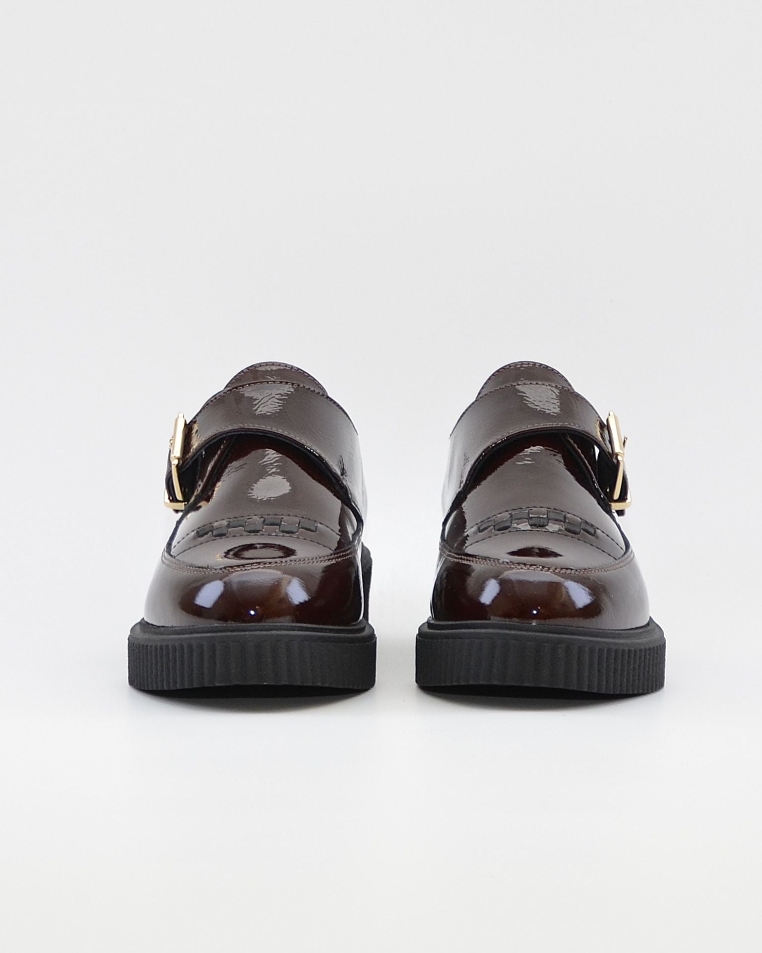 ZAPATO MUJER HEBILLA CHAROL MARRON CHOCOLATE LACOMBA GAURA CHOC