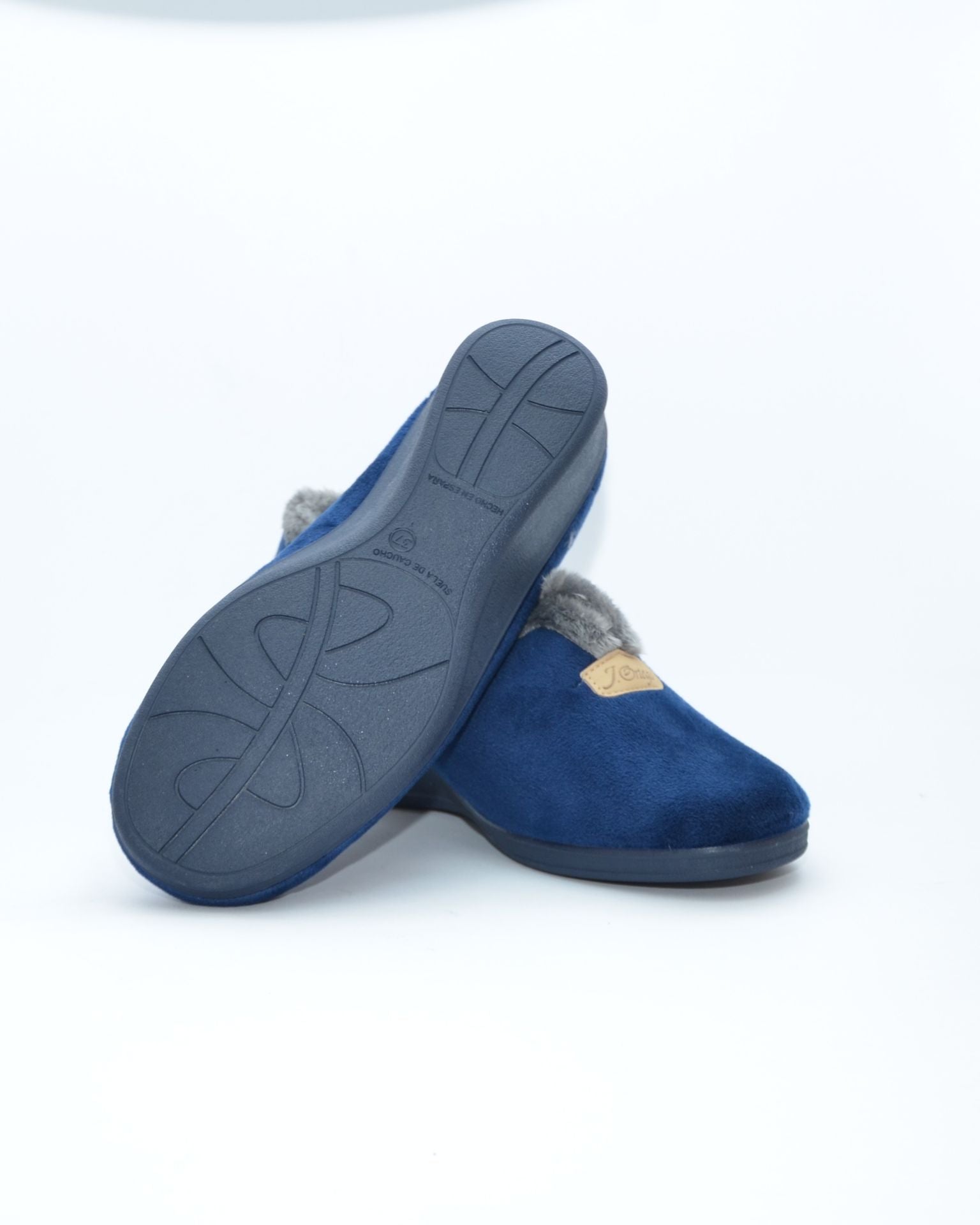 ZAPATILLAS DE CASA MUJER ANCHO ESPECIAL AZUL MARINO