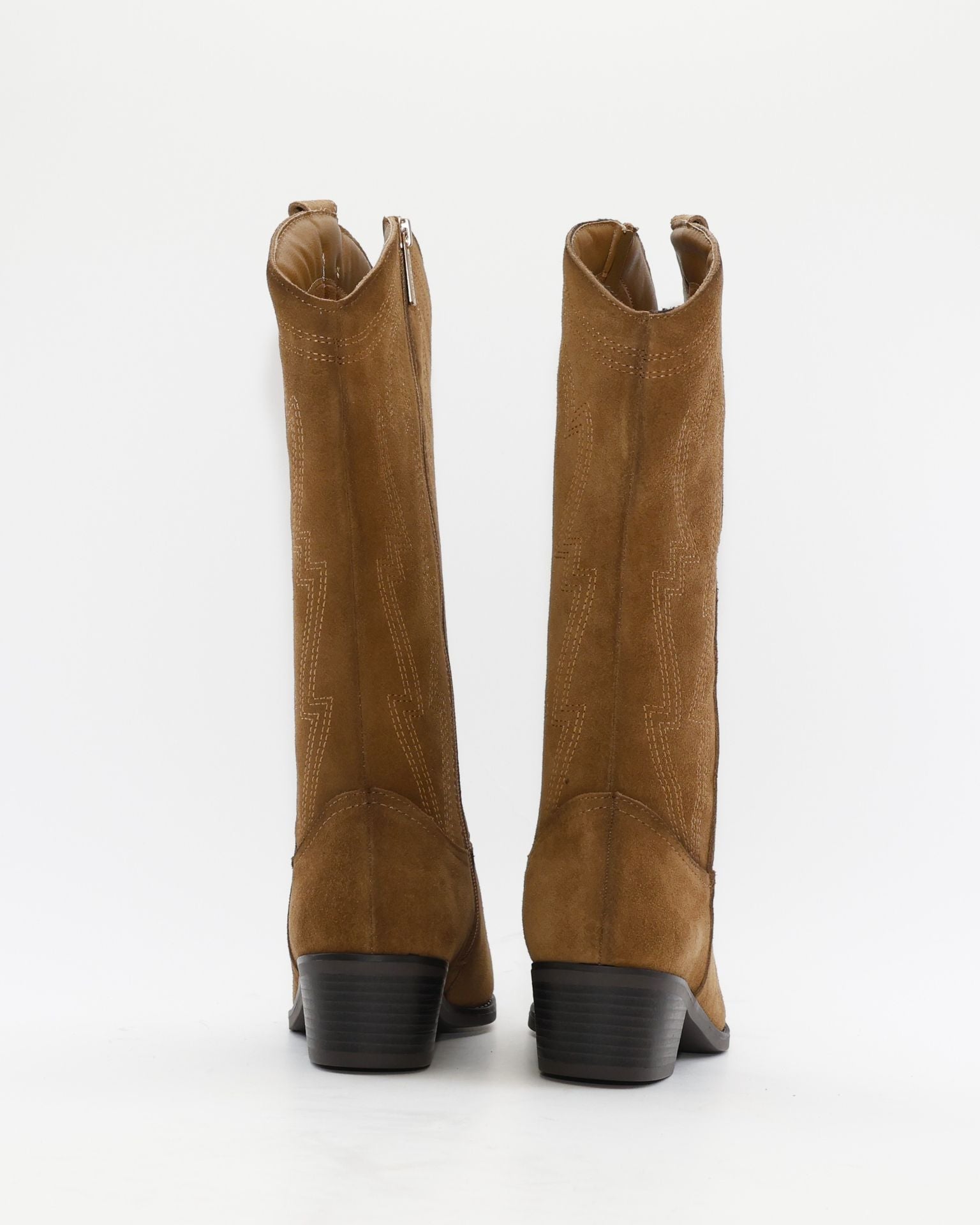 BOTA COWBOY MUJER SERRAJE CAMEL CON CREMALLERA CARMELA 164381