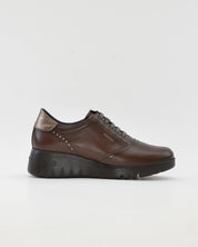 ZAPATO DE CORTE DEPORTIVO CUÑA MUJER ELÁSTICOS FLUCHOS LIVE F2096 CASTAÑO