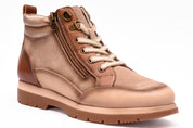 BOTIN DEPORTIVO MUJER CORDONES Y CREMALLERA TAUPE L-4460