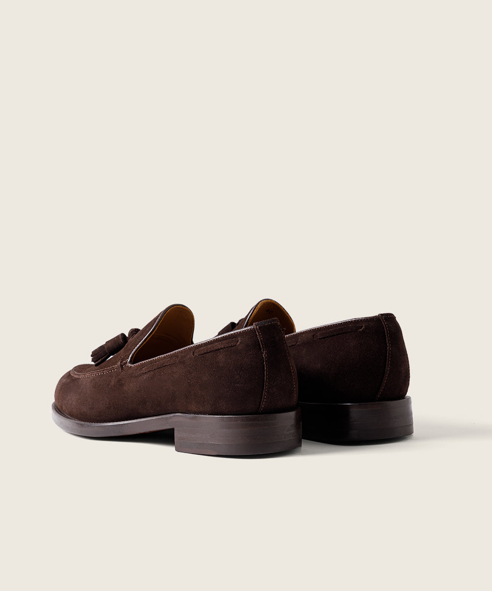 ZAPATO HOMBRE BORLAS TASSEL SERRAJE MARRON SUELA DE CUERO