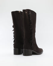 BOTA COWBOY MUJER SERRAJE MARRÓN CHOCOLATE CON CREMALLERA CARMELA 164253