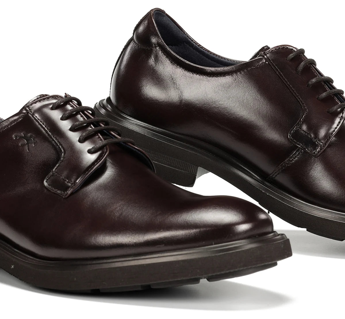 ZAPATO HOMBRE FLUCHOS COLOR MARRON LISO CON CORDONES F0631 BELGAS