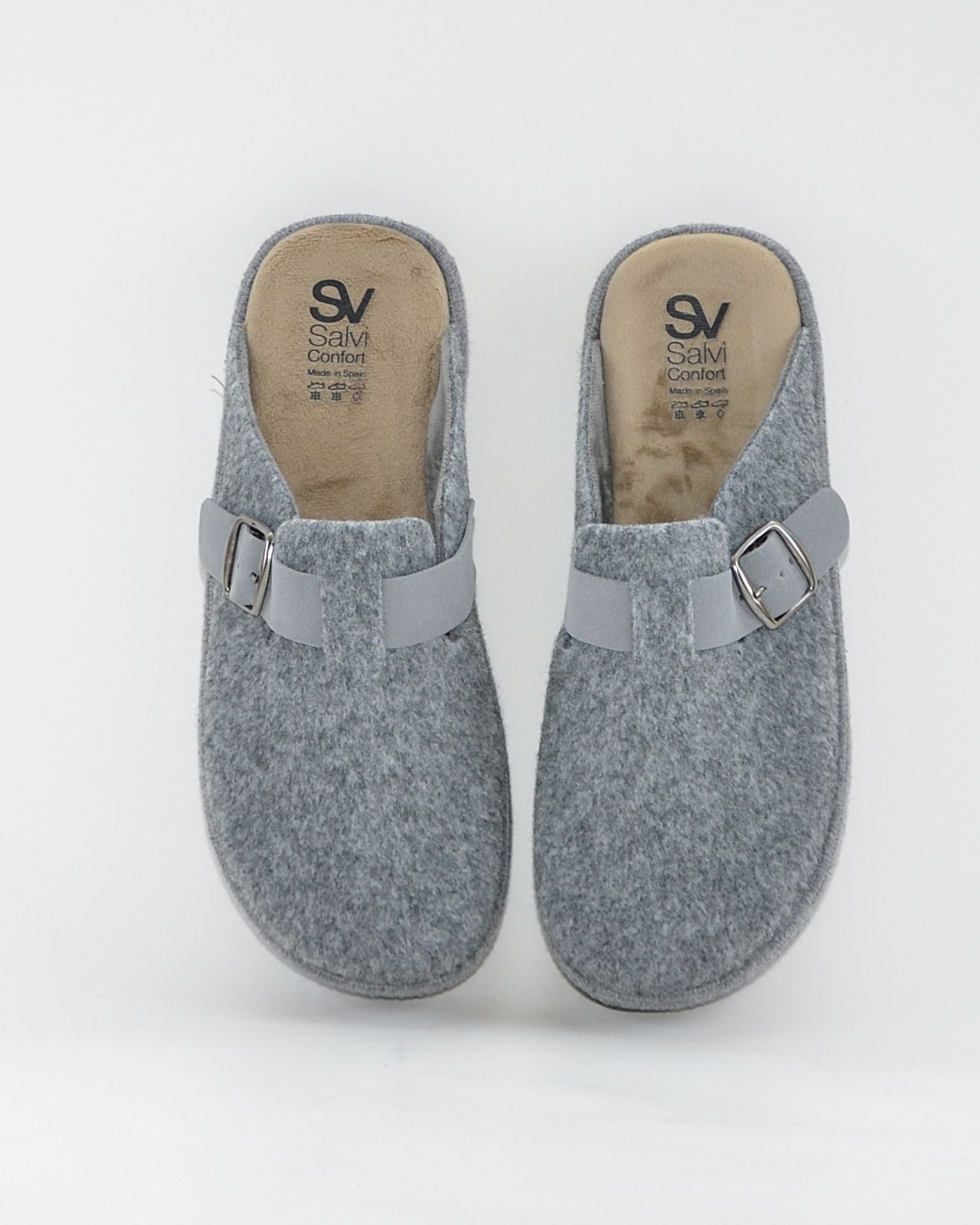 ZAPATILLAS DE CASA HOMBRE CON HEBILLA SALVI 41L-000 ELFO GRIS