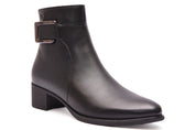 BOTIN MUJER NEGRO TACON CUADRADO Y CREMALLERA  L-4419