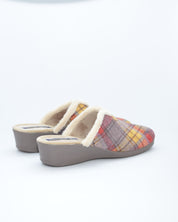 ZAPATILLAS DE CASA MUJER ANCHO ESPECIAL CUADROS GRIS