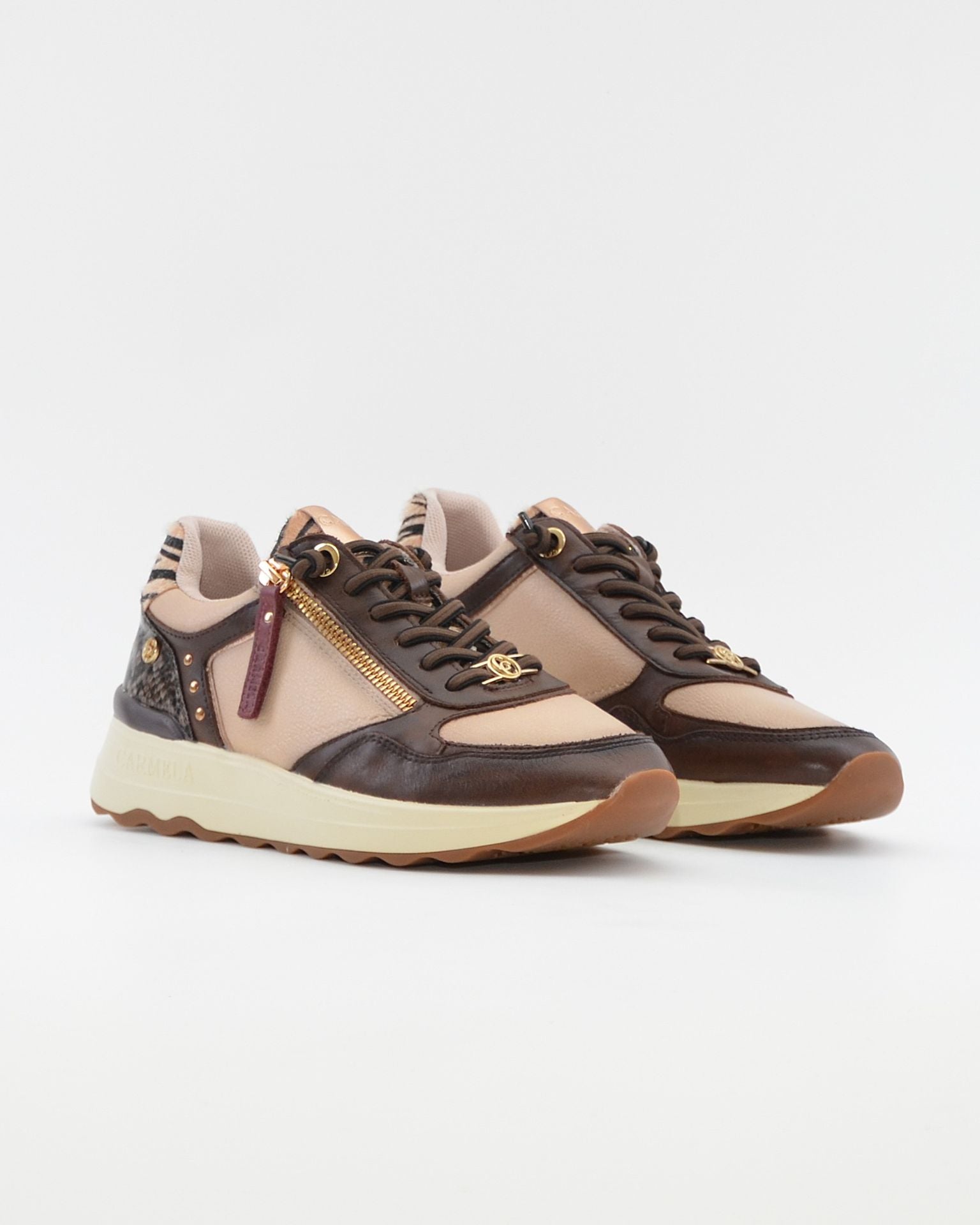 ZAPATILLA SNEAKER MUJER CARMELA COLOR MARRÓN CON TAUPE 164221