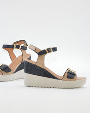 SANDALIA CUÑA MUJER STONEFLY ADORNO HEBILLA COMBI MARINO BLANCO 222301 EGC