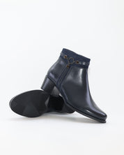 BOTIN MUJER PIEL TACON BAJO COLOR AZUL MARINO REGARDE LE CIEL JOLENE 29 NAVY