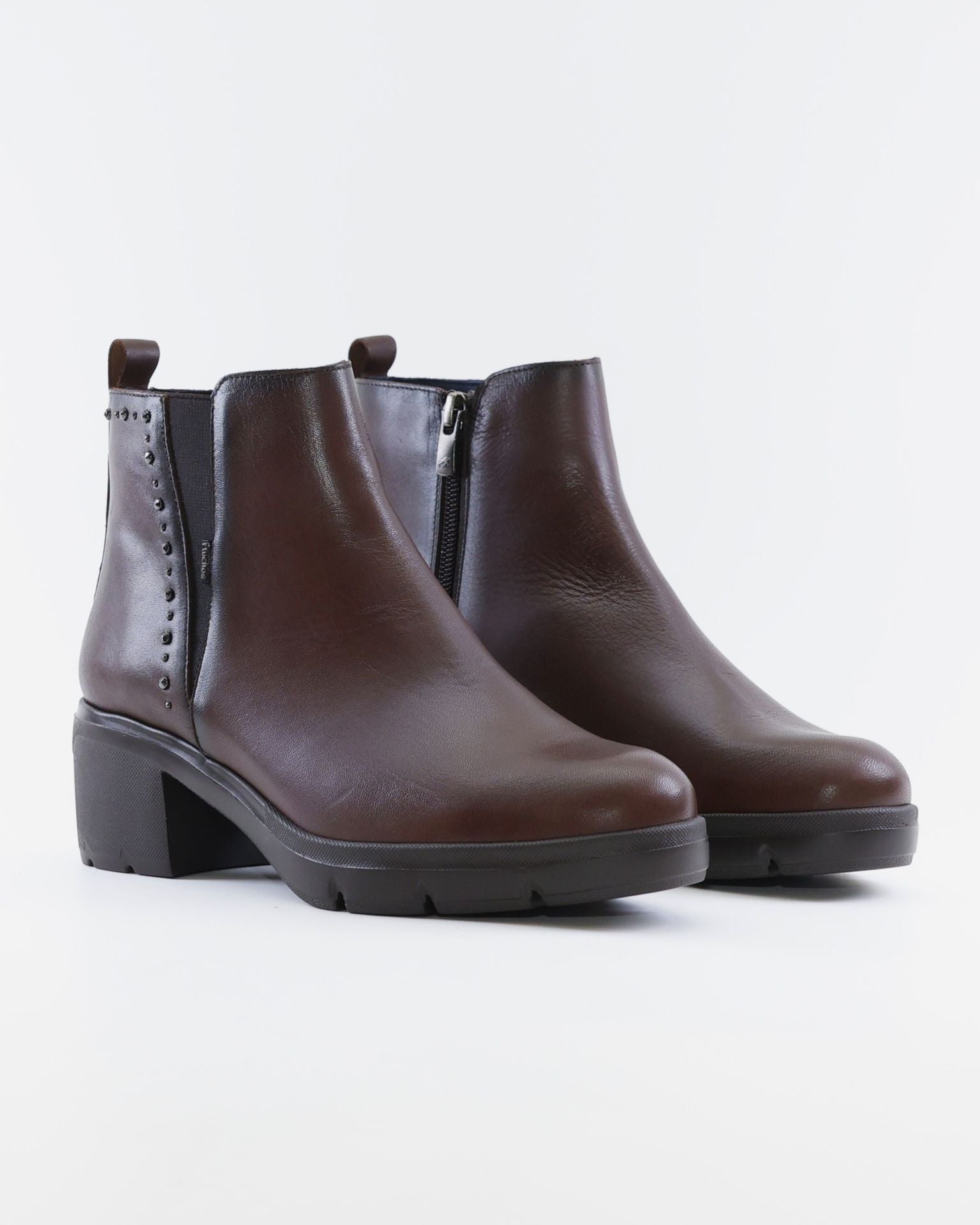 BOTIN MARRON MUJER TACON ANCHO FLUCHOS FUGAZ F2109