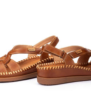 SANDALIA DE PIEL TRENZADA COLOR BRANDY PIKOLINOS W8K-1839