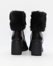 BOTIN TACON MUJER PIEL COCO COLOR NEGRO CON PELO WONDERS L-1605 MISOURI