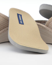ZAPATILLAS DE CASA MUJER ABIERTA CON CUÑA COLOR BEIGE ANCHO ESPECIAL  PLANTILLA EXTRAIBLE