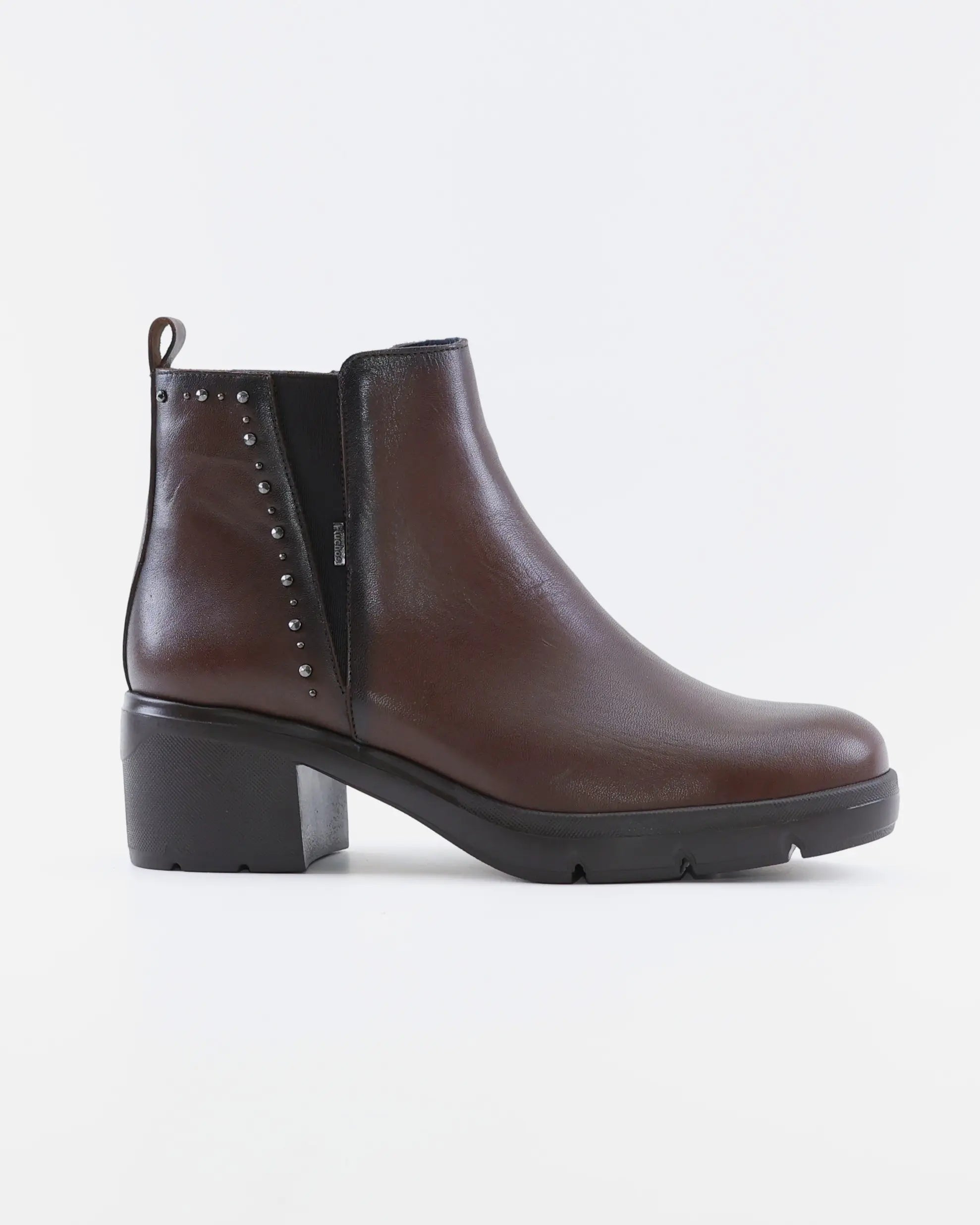 BOTIN MARRON MUJER TACON ANCHO FLUCHOS FUGAZ F2109