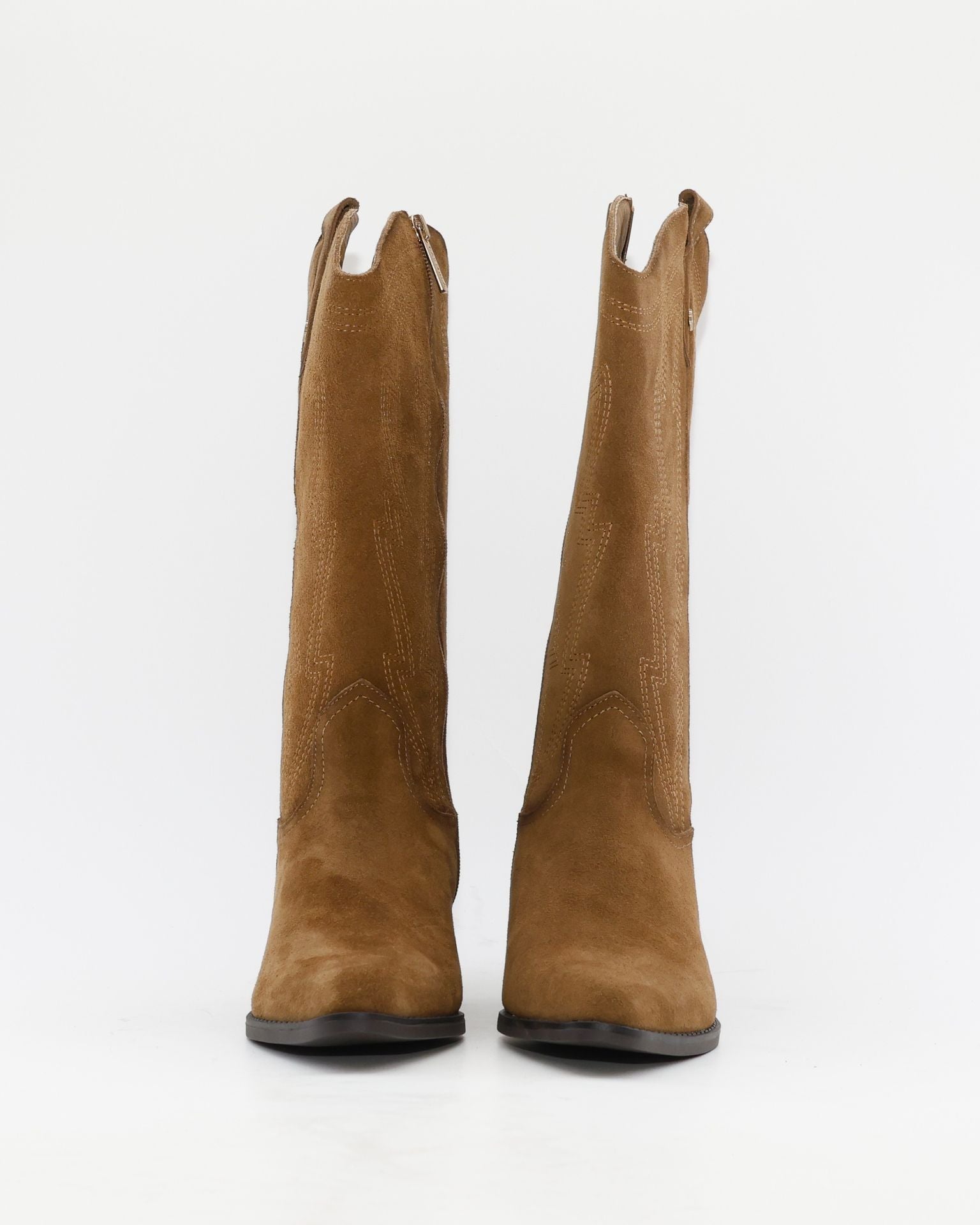 BOTA COWBOY MUJER SERRAJE CAMEL CON CREMALLERA CARMELA 164381