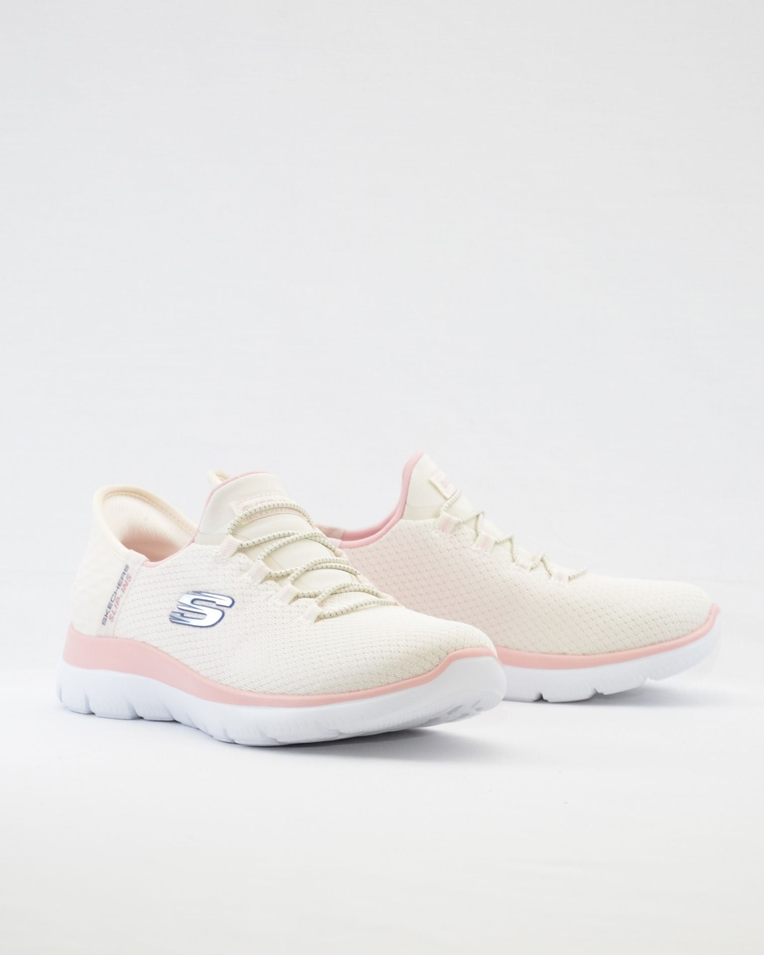 SNEAKERS MUJER SKECHERS 150123 NTPK BLANCO ROSA SLIP-INS