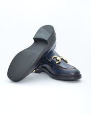 MOCASINES MUJER AZUL MARINO ESTRIBO DORADO