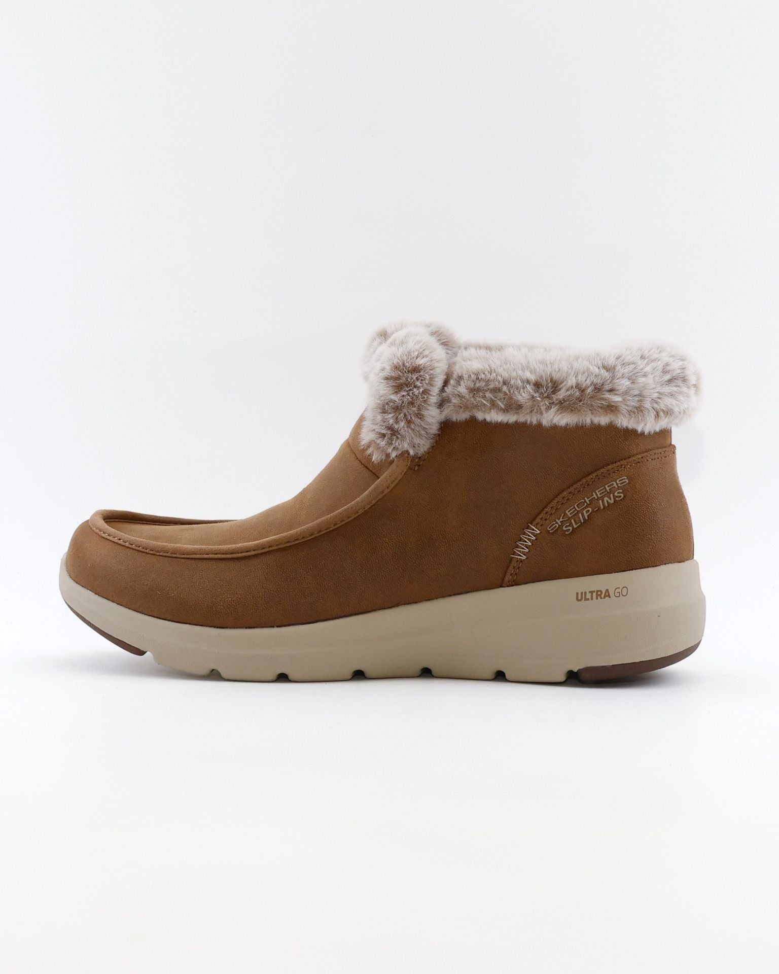BOTIN PLANO MUJER FORRADO CON PELO SKECHERS BEIGE 144221 CSNT