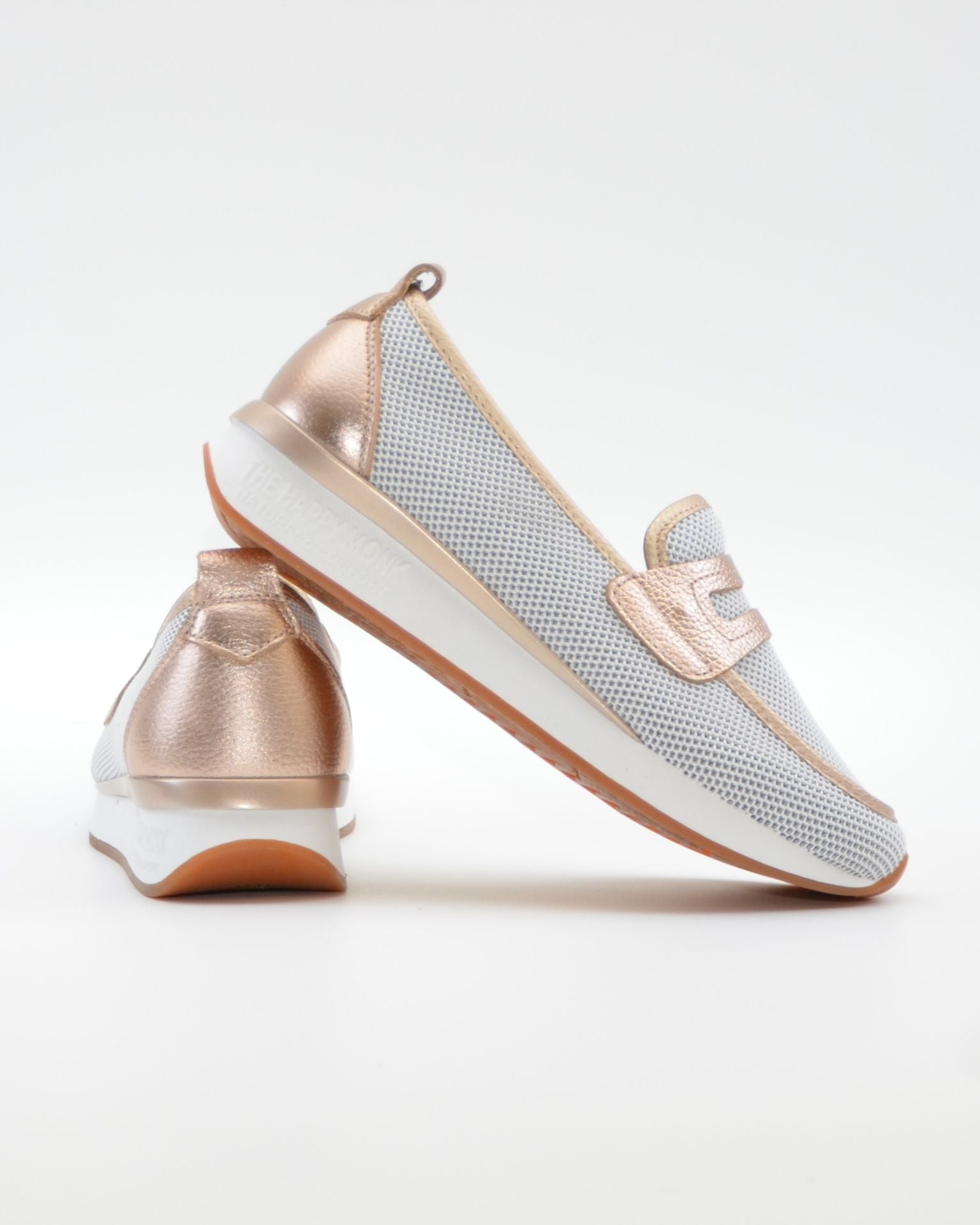 MOCASIN DEPORTIVO MUJER COLOR BLANCO PLATINO THE HAPPY MONK VANITY 023 SALMON