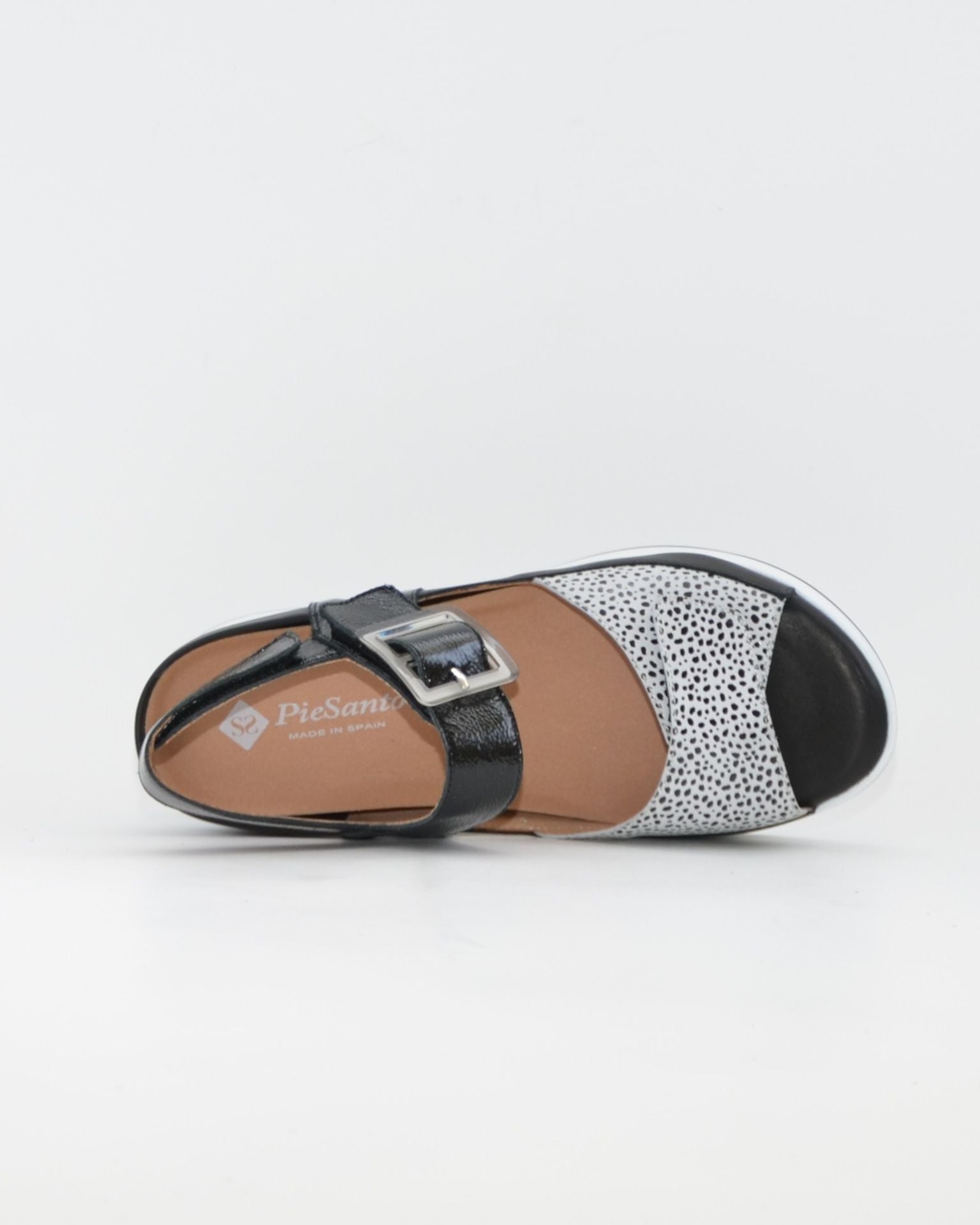 SANDALIA CUÑA PLANTILLA EXTRAIBLE MUJER TRES VELCROS ANCHO ESPECIAL COLOR NEGRO PIE SANTO 260382