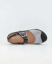 SANDALIA CUÑA PLANTILLA EXTRAIBLE MUJER TRES VELCROS ANCHO ESPECIAL COLOR NEGRO PIE SANTO 260382