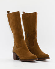 BOTA MUJER CAMPERA SERRAJE CUERO LIKEN TACON ANCHO KAOLA 4760