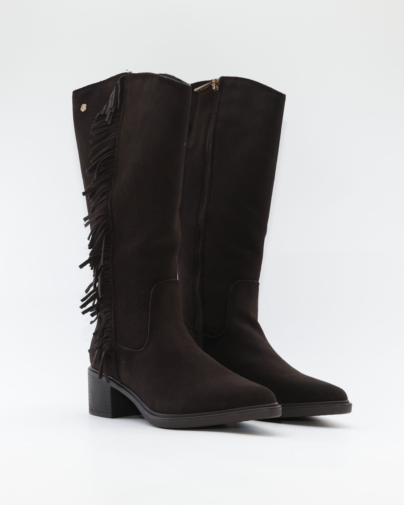 BOTA COWBOY MUJER SERRAJE MARRÓN CHOCOLATE CON CREMALLERA CARMELA 164253