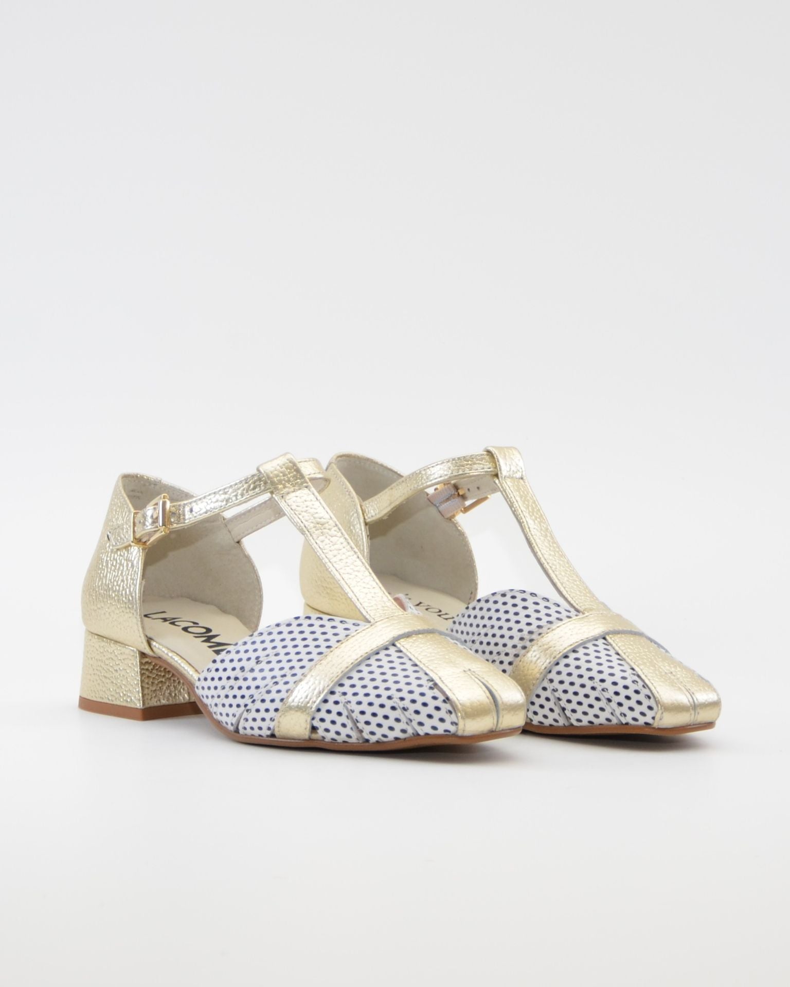 SANDALIA CANGREJERA MUJER COMBI ORO TOPOS LACOMBA LAVENDER