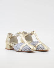 SANDALIA CANGREJERA MUJER COMBI ORO TOPOS LACOMBA LAVENDER