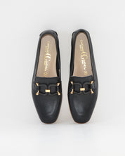 ZAPATO MOCASIN MUJER PLANO NEGRO CAYETANO 17200