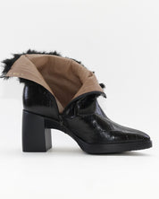 BOTIN TACON MUJER PIEL COCO COLOR NEGRO CON PELO WONDERS L-1605 MISOURI
