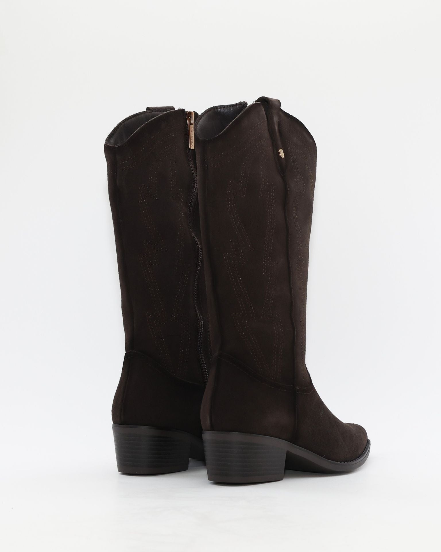 BOTA COWBOY MUJER SERRAJE MARRON CHOCOLATE CON CREMALLERA CARMELA 164381