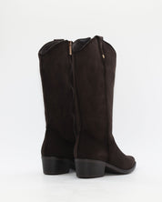 BOTA COWBOY MUJER SERRAJE MARRON CHOCOLATE CON CREMALLERA CARMELA 164381