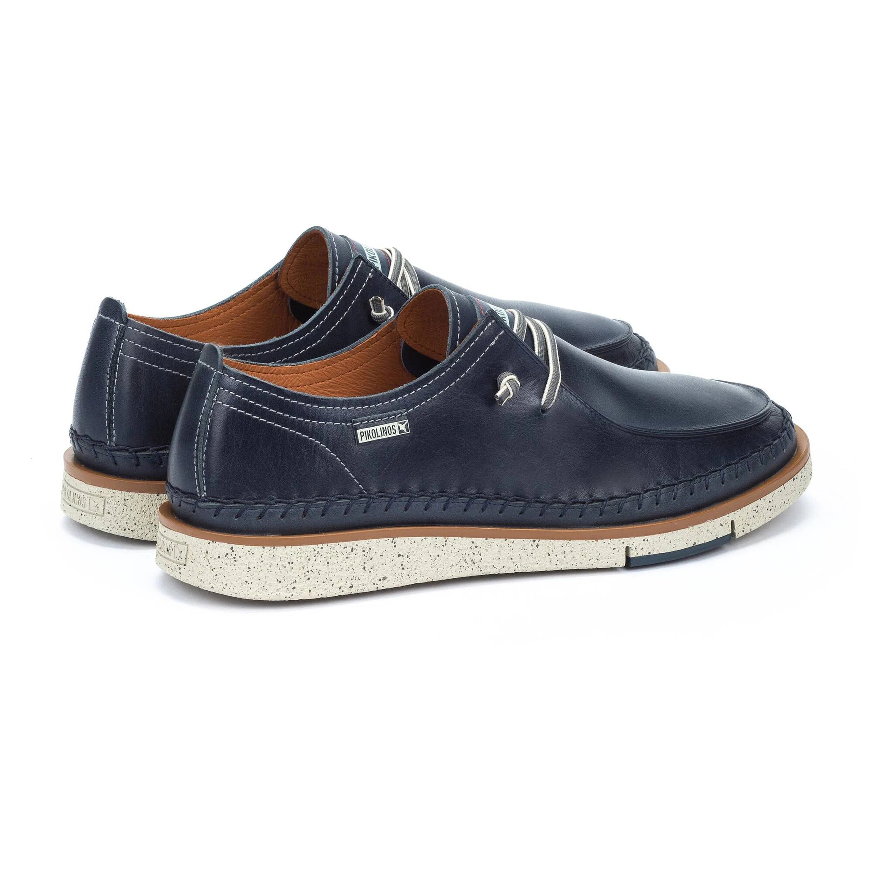 ZAPATO DE CORDONES AZUL CON CIERRES ELÁSTICOS PIKOLINOS M6L-4274C1