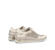 ZAPATO FLUCHOS MUJER COLOR BLANCO ROTO CON ELASTICOS METALIZADOS FLUCHOS SELLA F2143 RAW