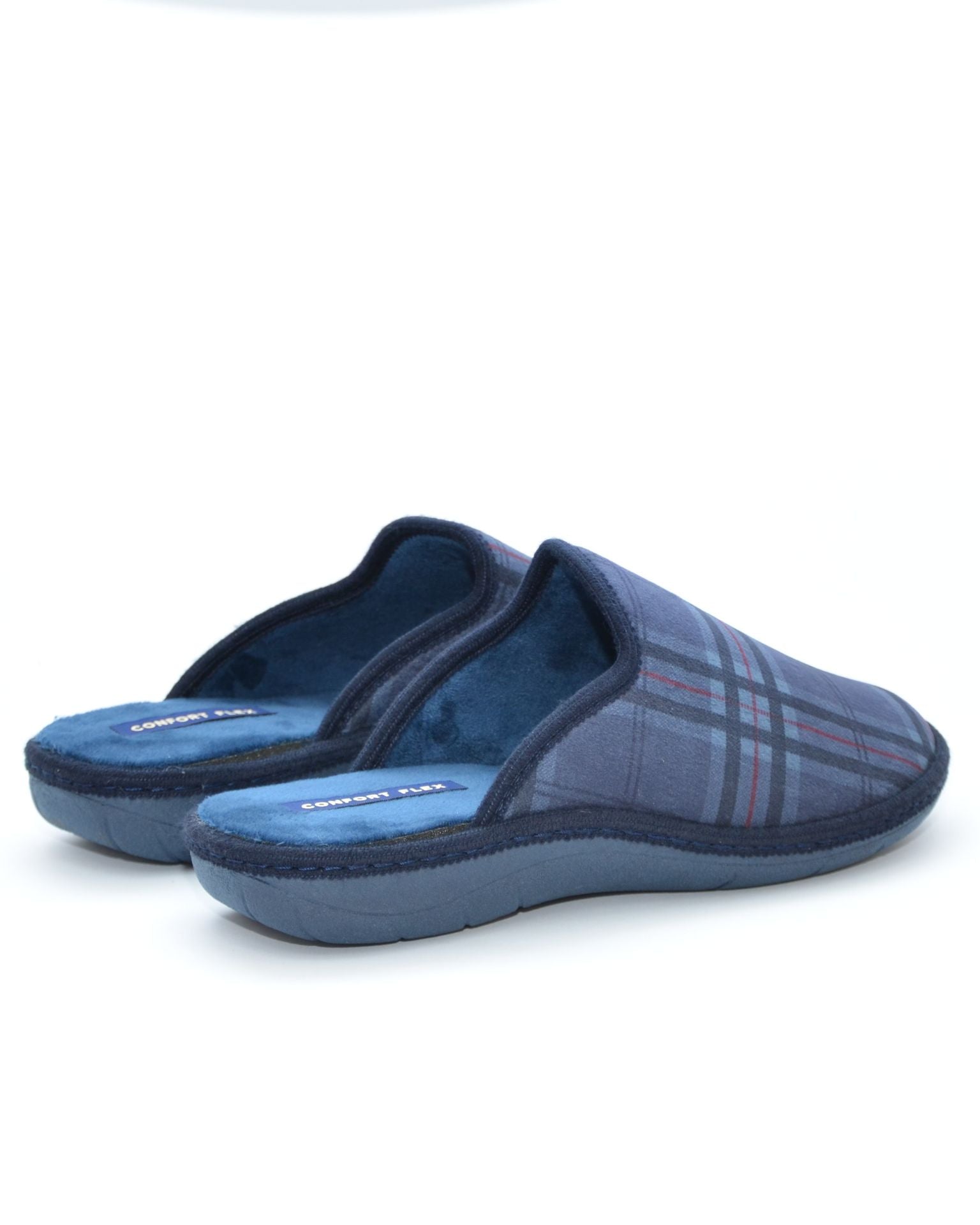 ZAPATILLAS DE CASA HOMBRE AZUL MARINO CUADROS