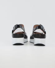 SANDALIA CUÑA PLANTILLA EXTRAIBLE MUJER TRES VELCROS ANCHO ESPECIAL COLOR NEGRO PIE SANTO 260382