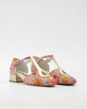 SANDALIA CANGREJERA MUJER FLORES COMBY ORO MULTI LACOMBA SUNFLOWERS