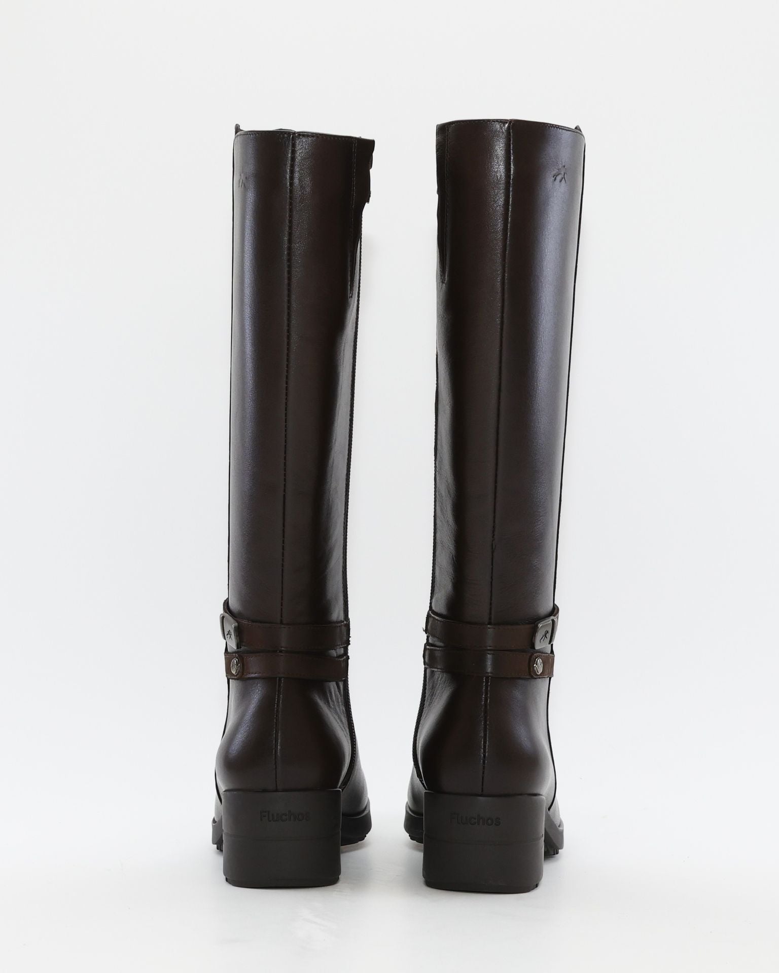 BOTA ALTA MARRON CHOCOLATE MUJER TACON ANCHO FLUCHOS ALISS F1314