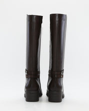 BOTA ALTA MARRON CHOCOLATE MUJER TACON ANCHO FLUCHOS ALISS F1314